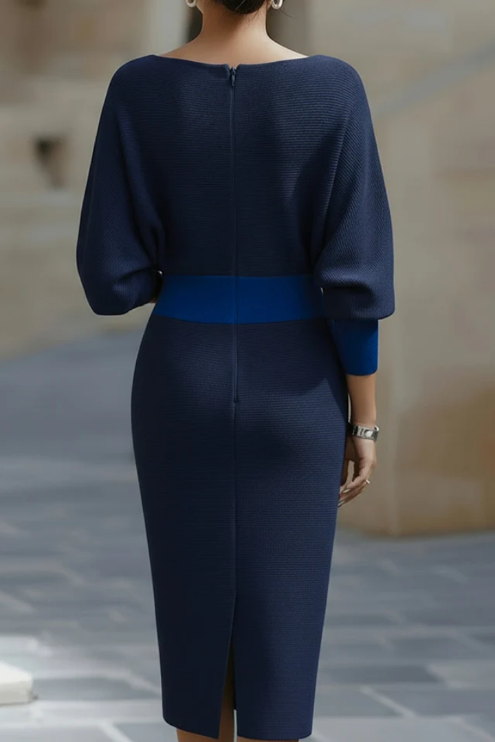 CORNELIA Draped Cowl-Neck Knit Midi Dress, photo 3