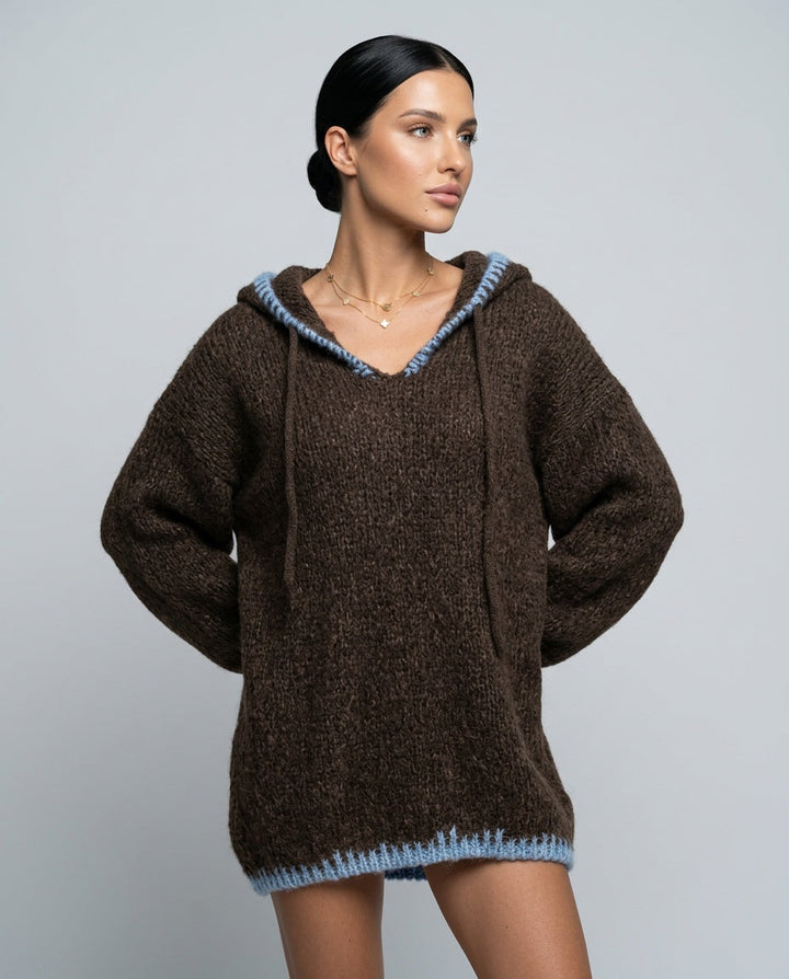 MADELEINE | Oversized Hooded Knit Dress