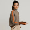 MARTINA | High-Collar Herringbone Pullover