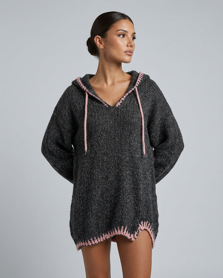 MADELEINE | Oversized Hooded Knit Dress