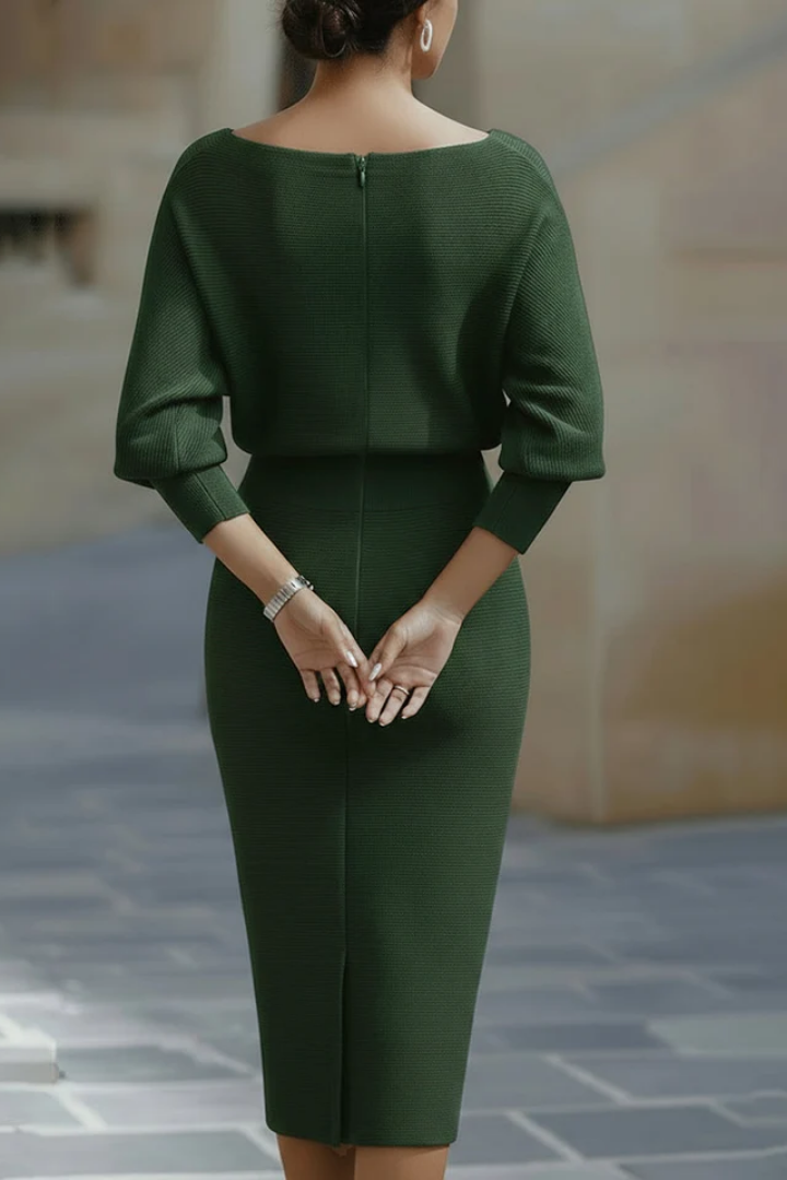 CORNELIA Draped Cowl-Neck Knit Midi Dress, photo 11
