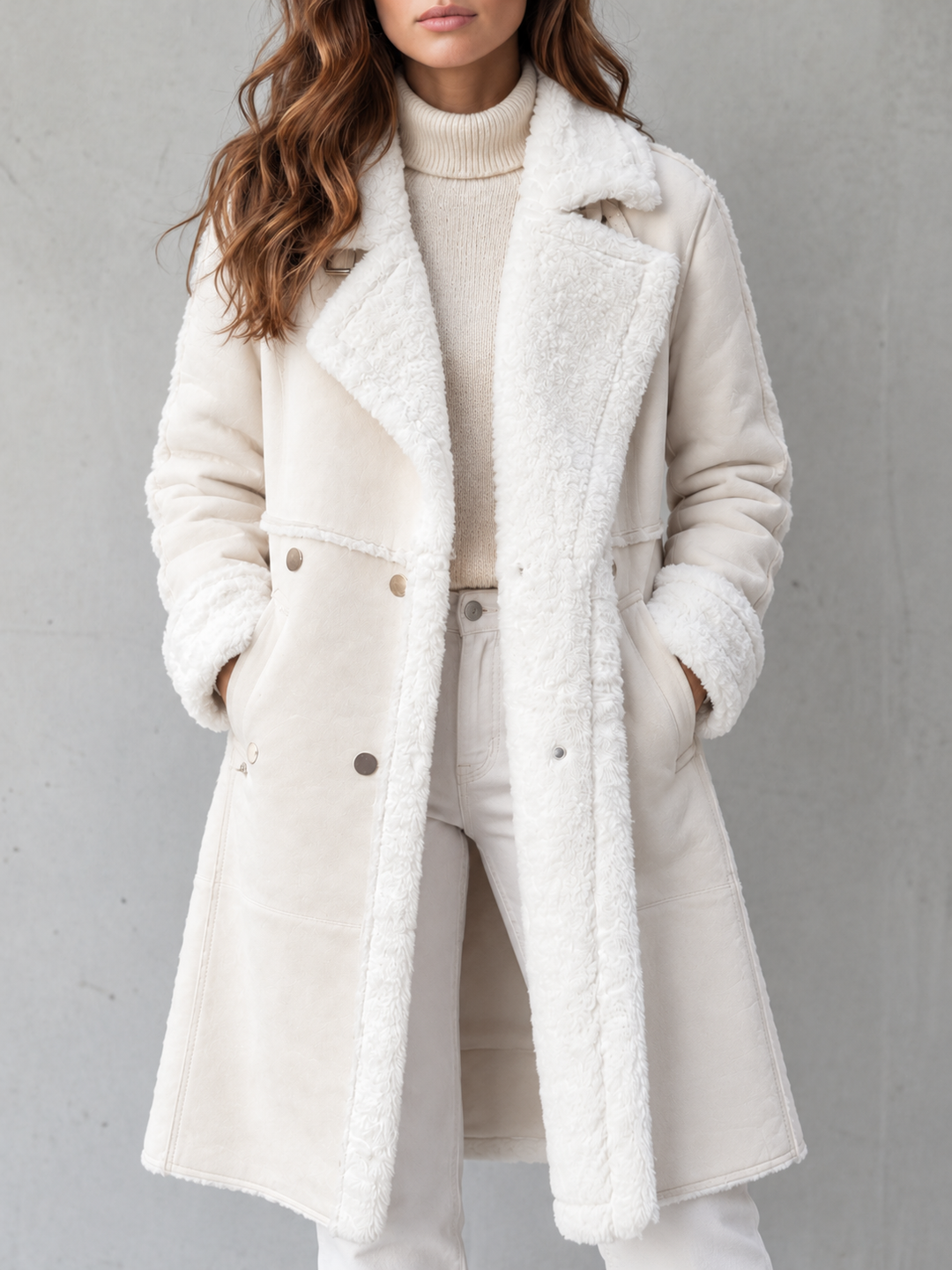 KERSTIN | Shearling-Look Long Coat