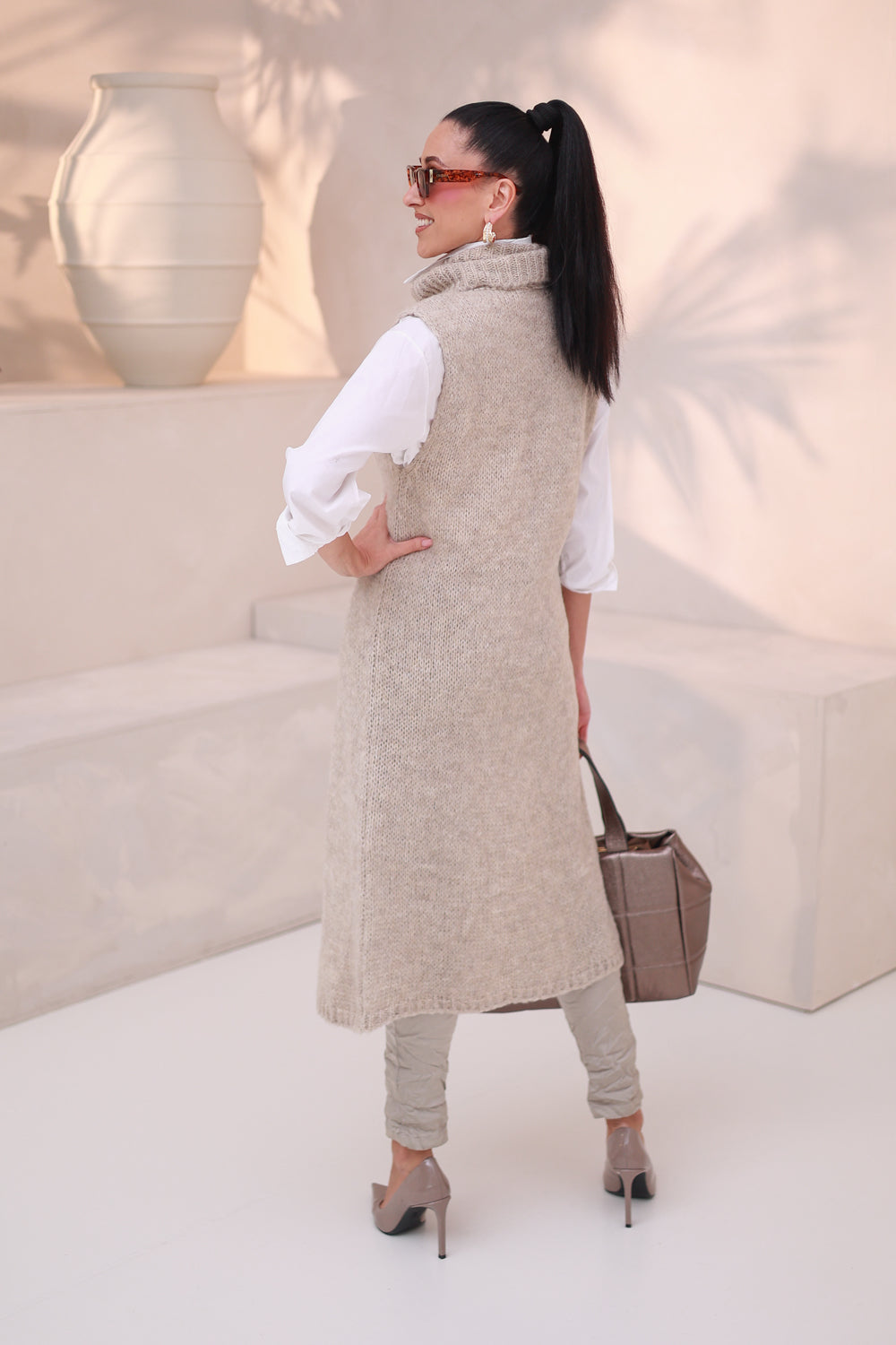 ANTONELLA | Sleeveless Long Knit Vest