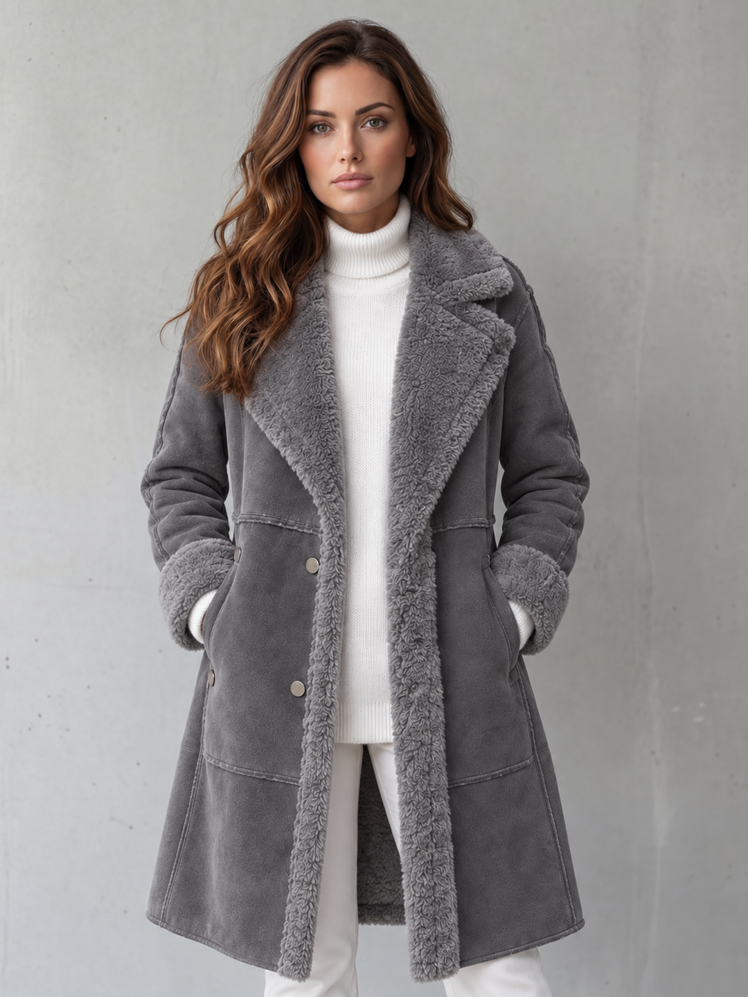 KERSTIN | Shearling-Look Long Coat