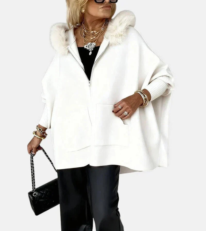 MIRABEL | Faux Fur Hooded Knit Jacket