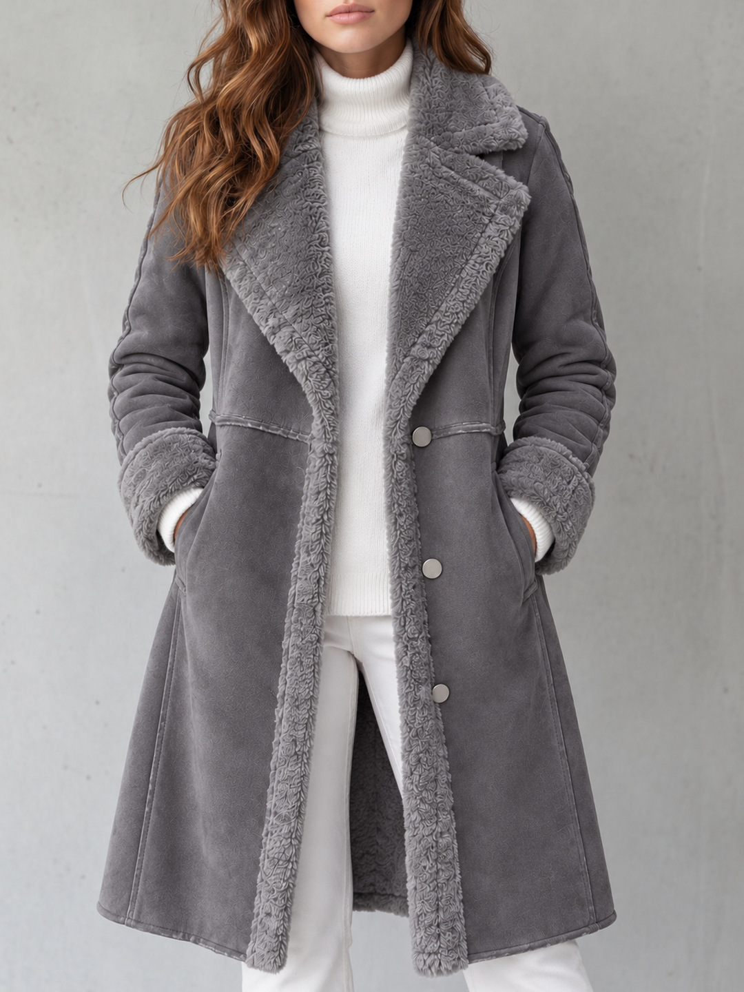 KERSTIN | Shearling-Look Long Coat