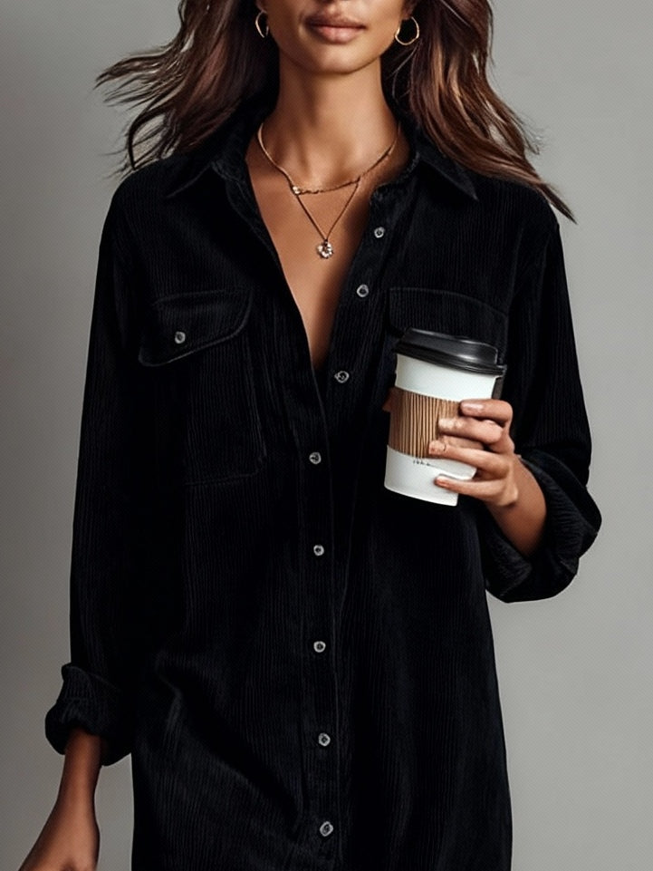 PRISCILLA Corduroy Midi Shirt Dress, photo 7