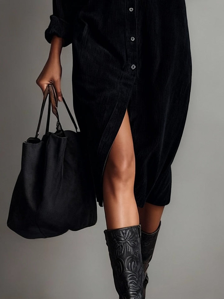 PRISCILLA Corduroy Midi Shirt Dress, photo 9