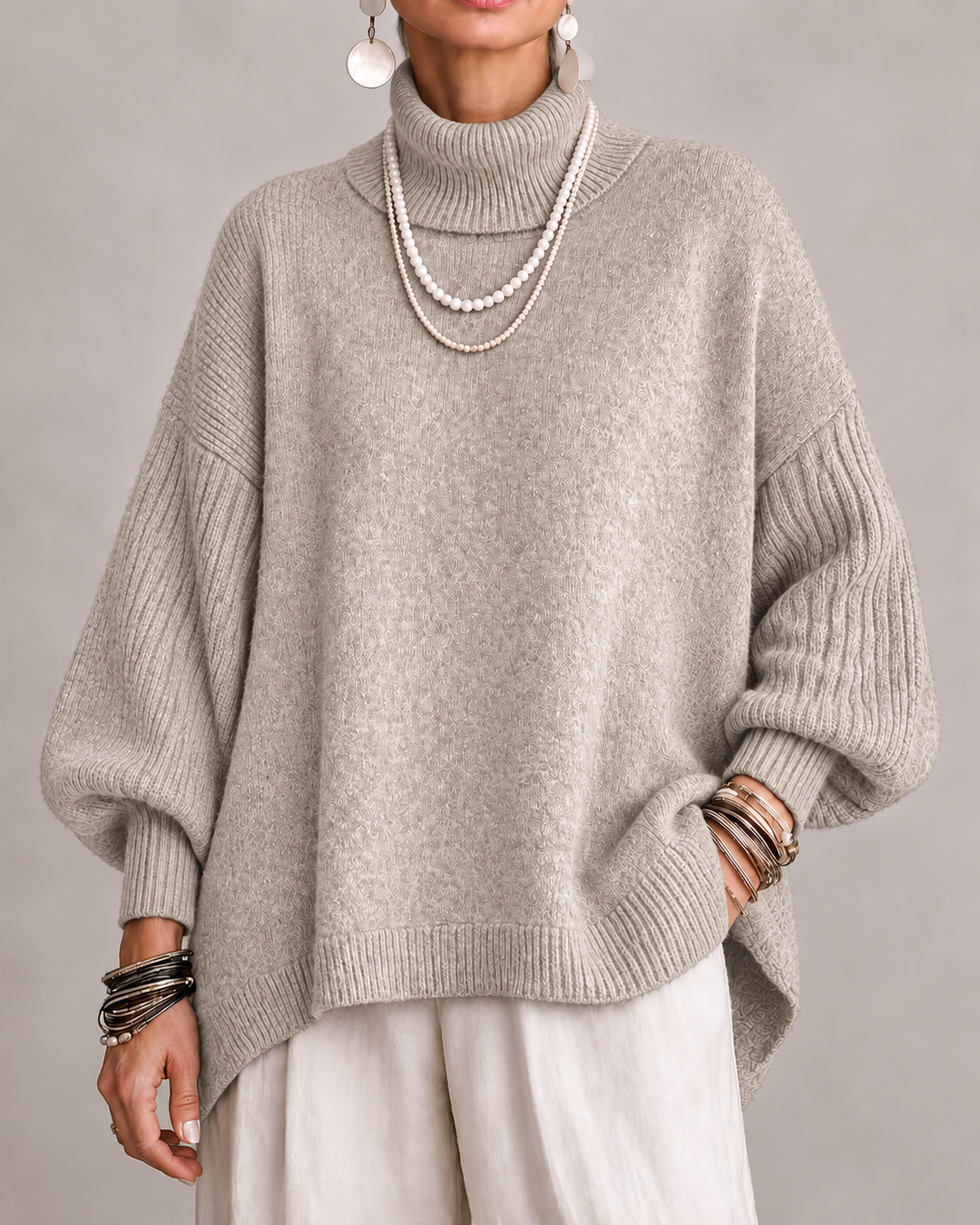 OTTOLINE | Oversized Turtleneck Knit Sweater