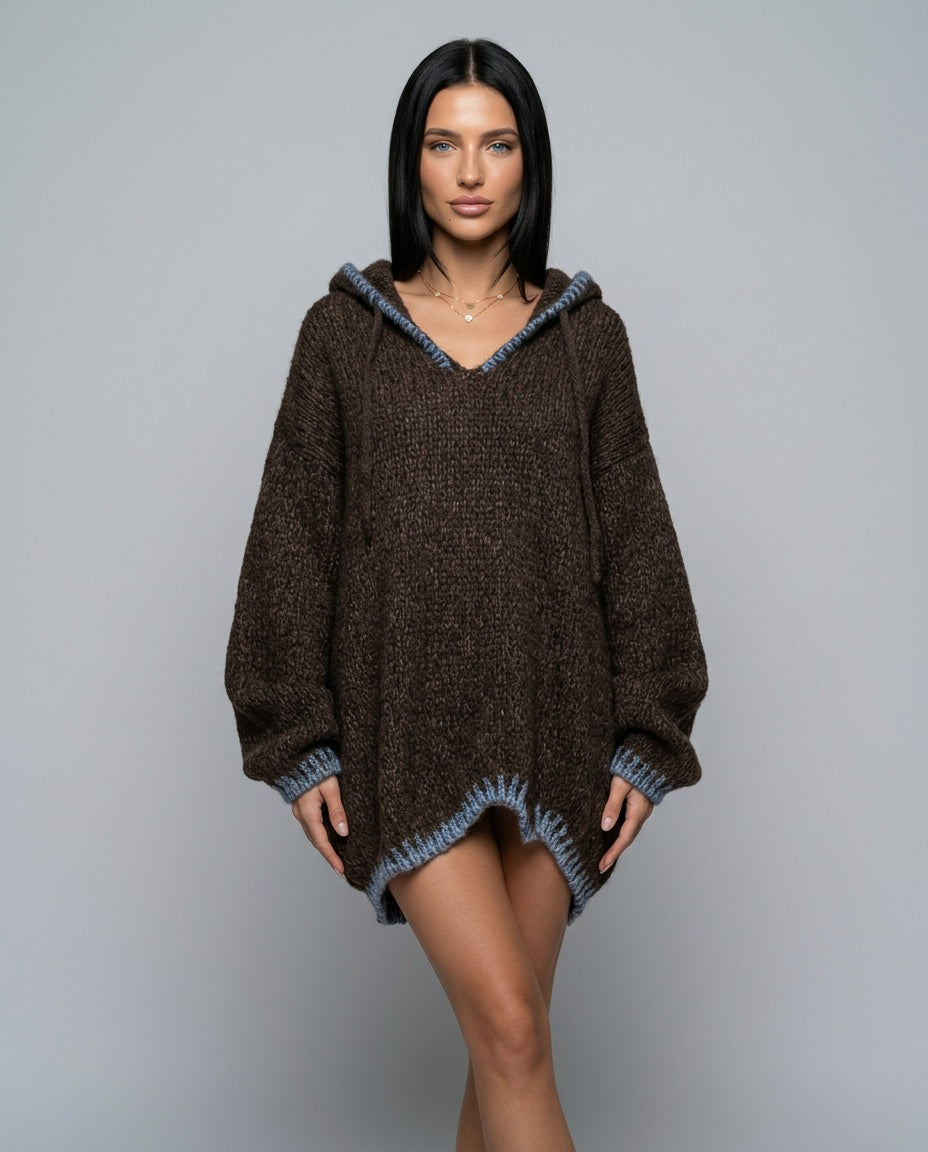 MADELEINE | Oversized Hooded Knit Dress