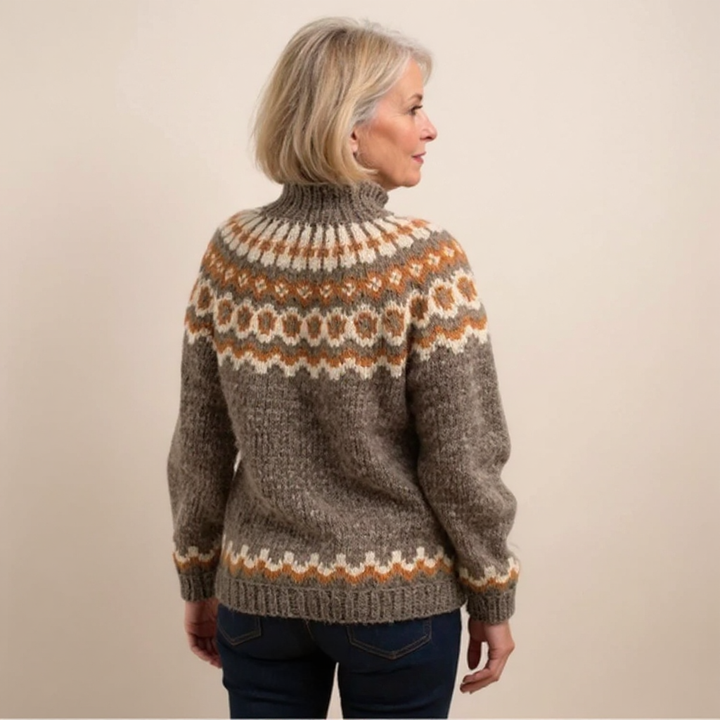 GWENDA | Patterned Yoke Knit Sweater