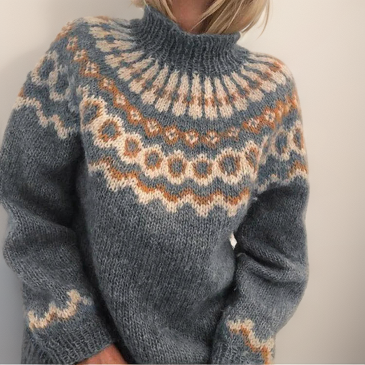 GWENDA | Patterned Yoke Knit Sweater