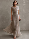 CELESTINE | Draped Cowl-Neck Maxi Dress