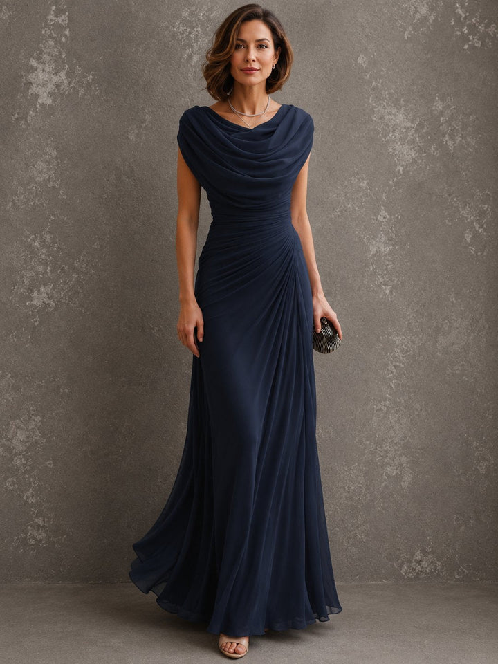 CELESTINE | Draped Cowl-Neck Maxi Dress
