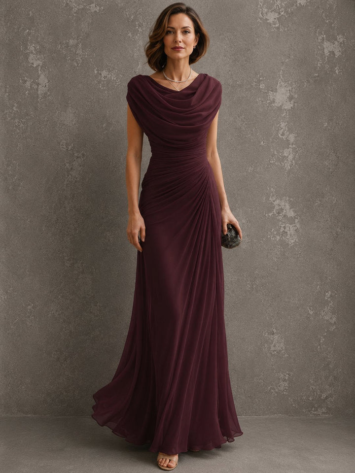 CELESTINE | Draped Cowl-Neck Maxi Dress