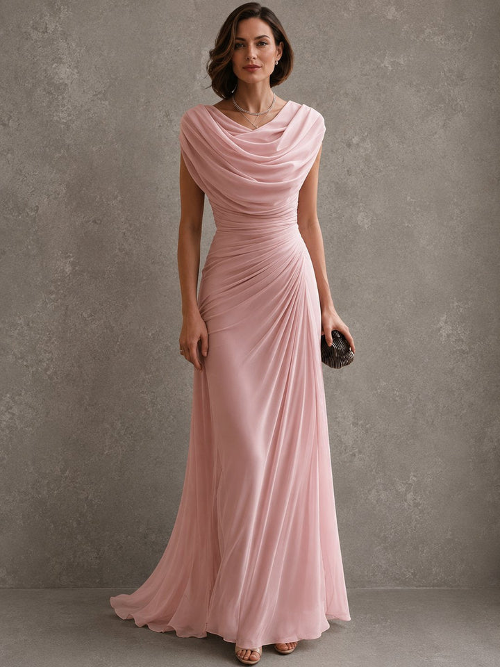 CELESTINE | Draped Cowl-Neck Maxi Dress