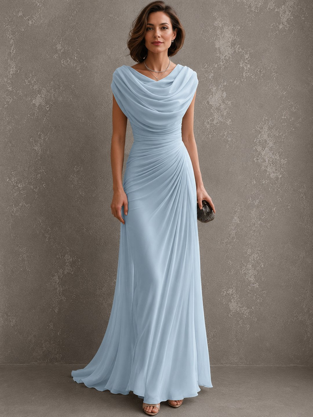 CELESTINE | Draped Cowl-Neck Maxi Dress