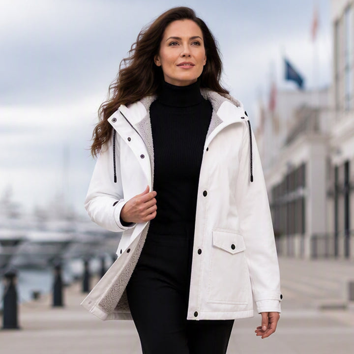 MADELINE | Fleece-Lined Hooded Rain Jacket