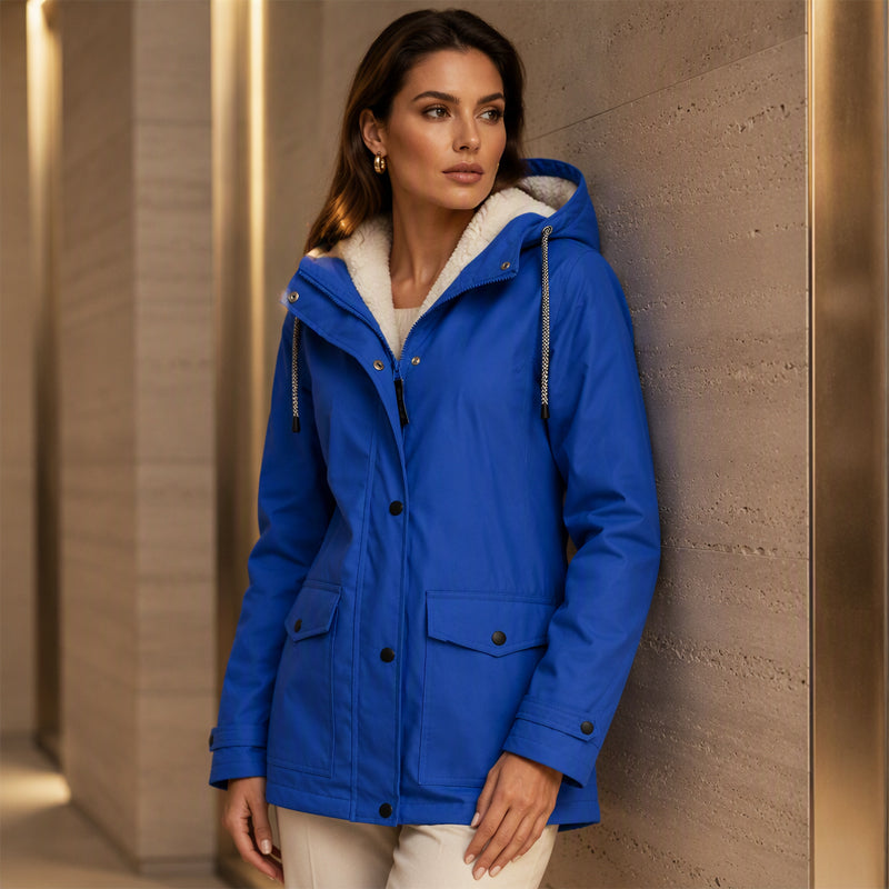 MADELINE | Fleece-Lined Hooded Rain Jacket