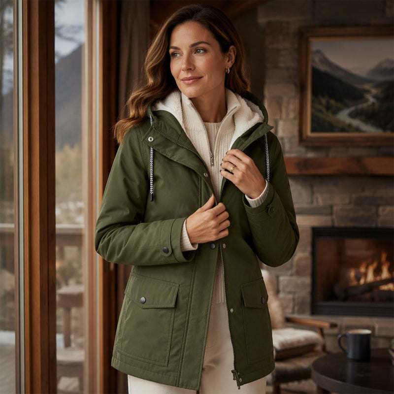 MADELINE | Fleece-Lined Hooded Rain Jacket