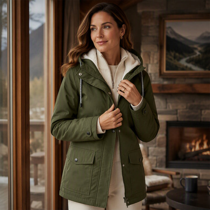 MADELINE | Fleece-Lined Hooded Rain Jacket
