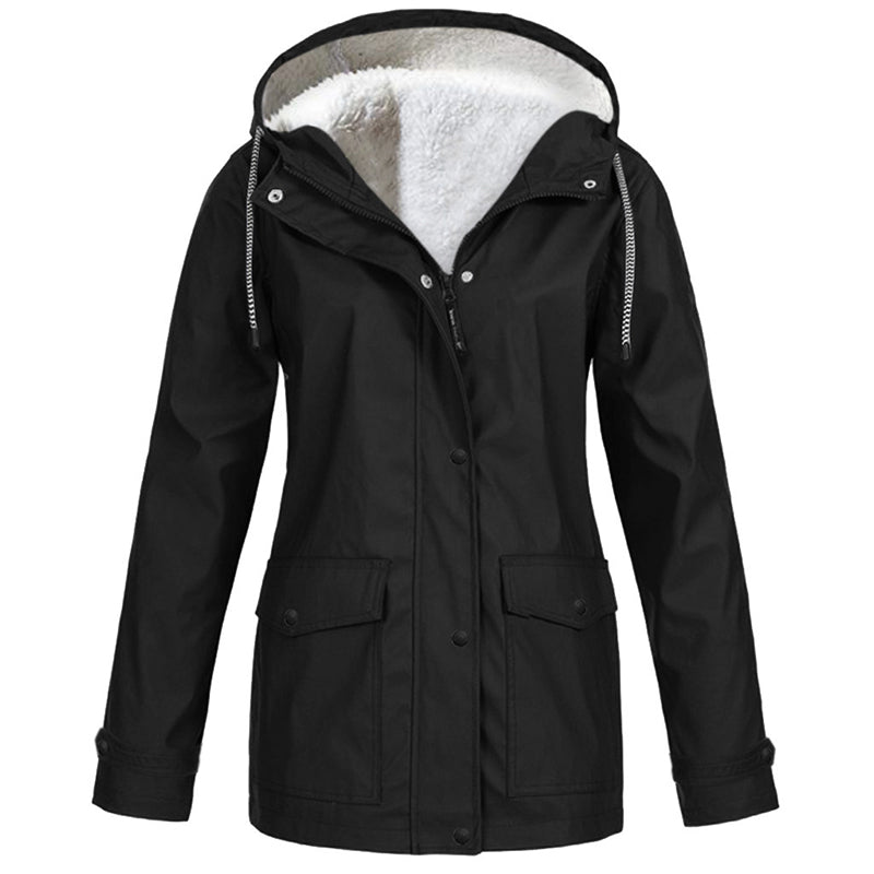 MADELINE | Fleece-Lined Hooded Rain Jacket