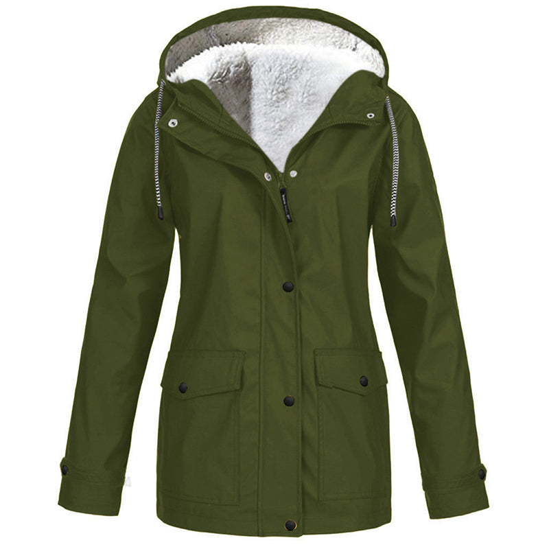 MADELINE | Fleece-Lined Hooded Rain Jacket